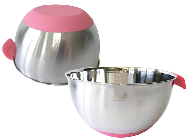 Миска глибока металева д.25см 5л з силікон.ручкою і дном 19543_1