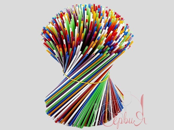 Соломка для мохіто 26,5смх3мм без згину 4 кольори 300шт_2
