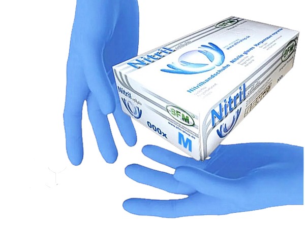 Рукавички нітрілові М сині 100шт SFM 534683-2_1