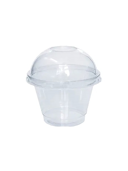 Стакан 200мл десертний з купольною кришкою без отвору 100шт ОР_1