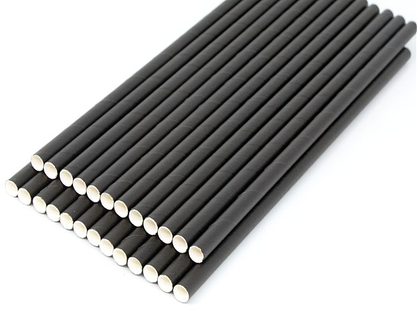 Соломка фреш паперова 19,7смх6мм без згину чорна 25шт СП_1