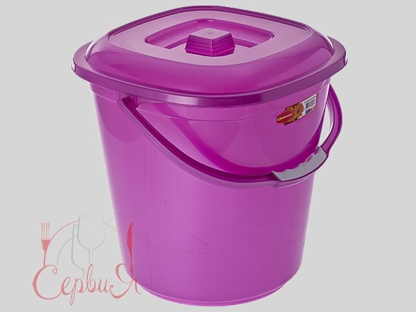 Відро пластикове квадратне з кришкою 14л 3060_2
