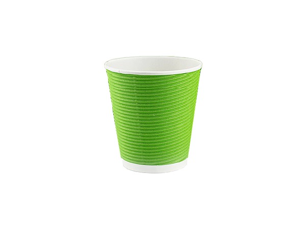 Стакан 110мл паперовий гофра зелений 25шт АПХ 122190_1