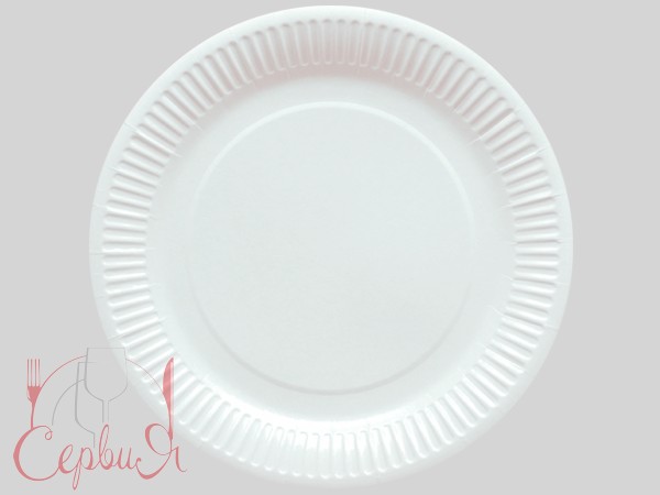 Тарілка картон ламінована 200мм біла 50шт SPT200WK_2