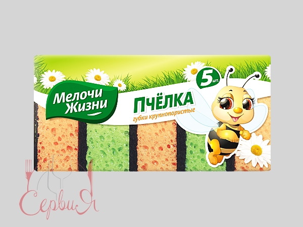 Губки кухонні крупнопористі Бджілка 5шт 1288_2