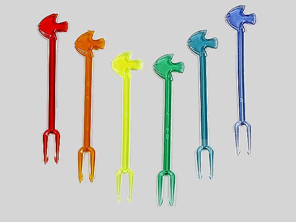 Шпажка-вилочка до канапе "Рибки" 8,2см асорті 1000шт АД_2