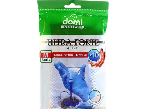 Рукавички латекс М сині міцні Domi МЖ 2523_1