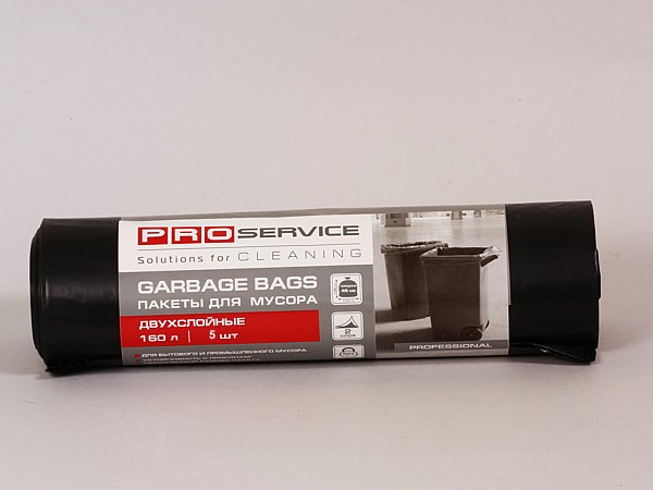 Пакет для сміття 160л 10шт чорний двошаровий PRO 16207100_4
