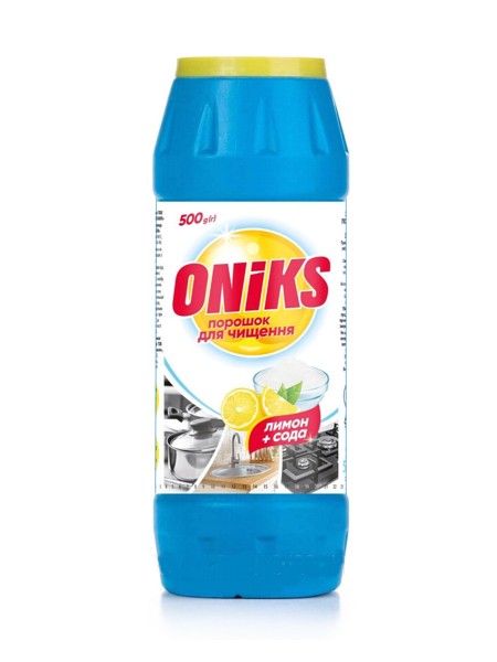 Засіб для чищення та санобробки посуду, кахеля, сантехники Сода 500г ONIKS_1