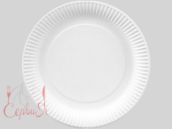 Тарілка картон. 230мм біла кругла 50шт PRO 43116400_2