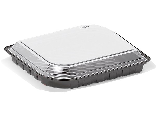 Контейнер з кришкою для суші (чорне дно) 180х210х35мм 1080мл IT-132 10шт_1