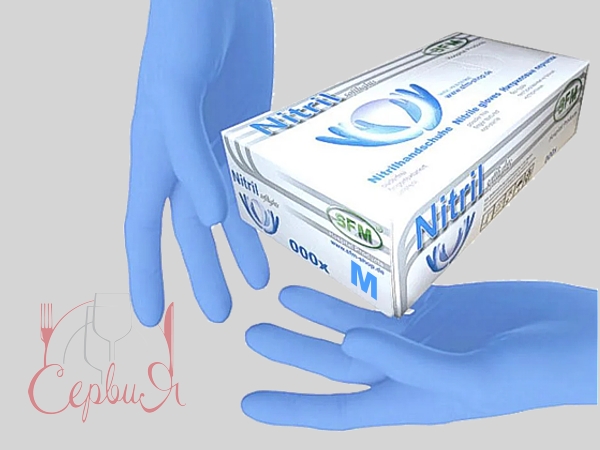 Рукавички нітрілові М сині 100шт SFM 534683-2_2