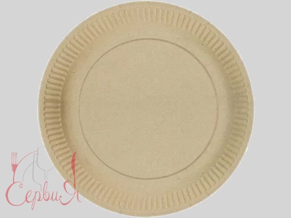 Тарілка картон. 230мм крафт кругла 25шт АПХ_2