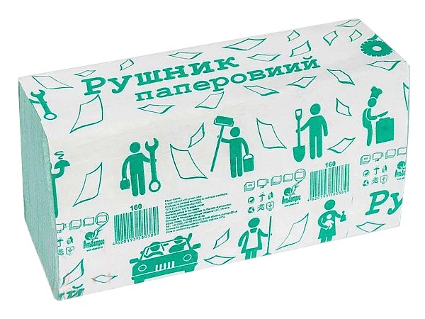 Рушник 1шар Vскладення зелений 150шт Альбатрос_1