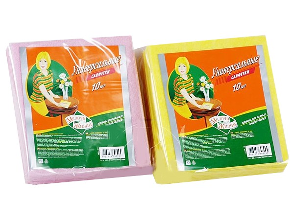 Серветка віскозна 30х35см 10шт рожева/жовта МЖ 3994 CD_1