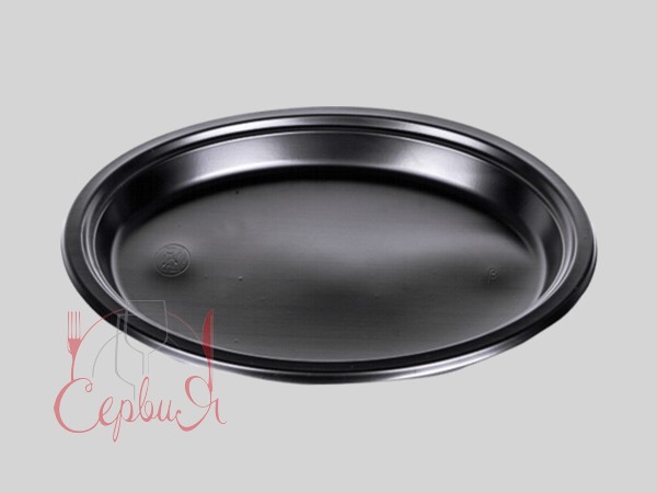 Тарілка 220мм ПРЕМІУМ чорна 20гр 25шт А_2