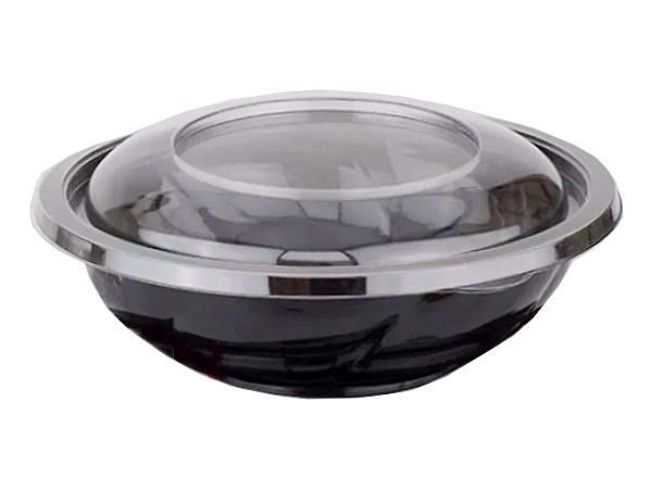 Контейнер РЕТ д.190, h54,5мм з прозор.криш. 750мл чорний 10шт 015031/015034_1