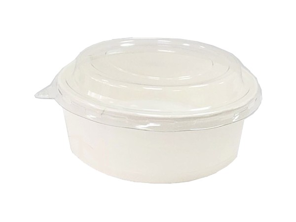 Контейнер папер.д.145, h67мм з прозор.криш. 750мл білий 10шт 011511Т/010591_1