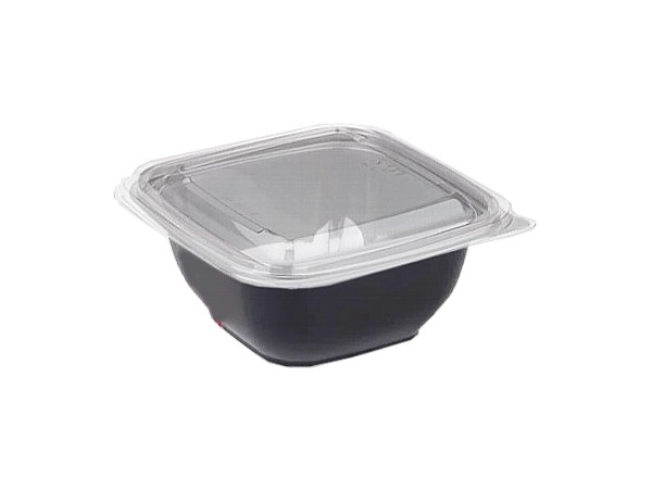 Контейнер РЕТ 126х126х51,5мм чорний з прозор.кришкою 375мл 10шт 015017/015022_1