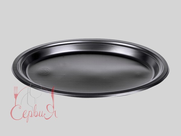 Тарілка ОВАЛ 260мм чорна 18гр 50шт А_2