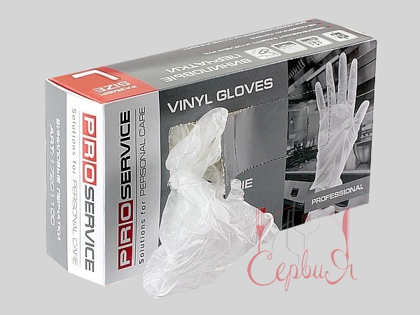 Рукавички вінілові L прозорі 100шт PRO 17201000_2