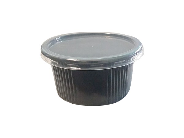 Контейнер для супу з кришкою чорне дно 350мл 110х55мм ПП-115-350 10шт_1