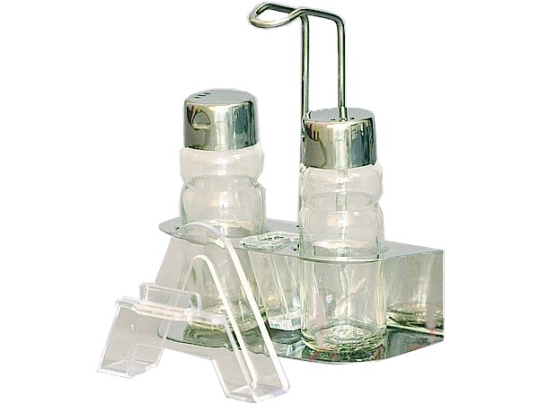 Набір для спецій 4пр. полірована нерж. сталь (сіль/перець/знімна серветн./зубоч.) 231 МАК_1