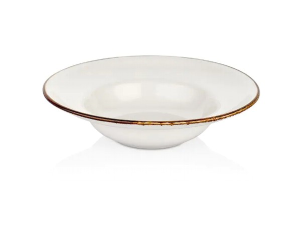 Тарілка для пасти з піднятим бортом д.27см 500мл Harmony Gleam кремHA-GL-ZT-27-CK_1