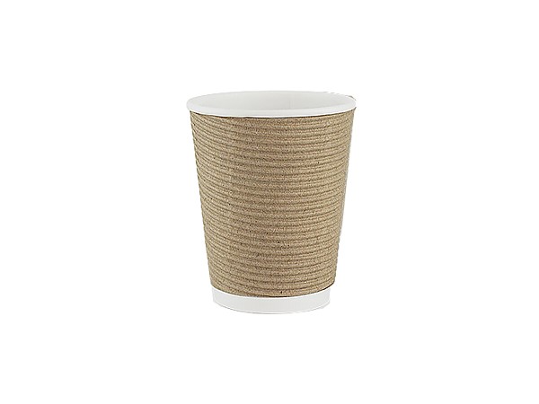 Стакан 180мл паперовий гофра бурий 25шт АПХ_1