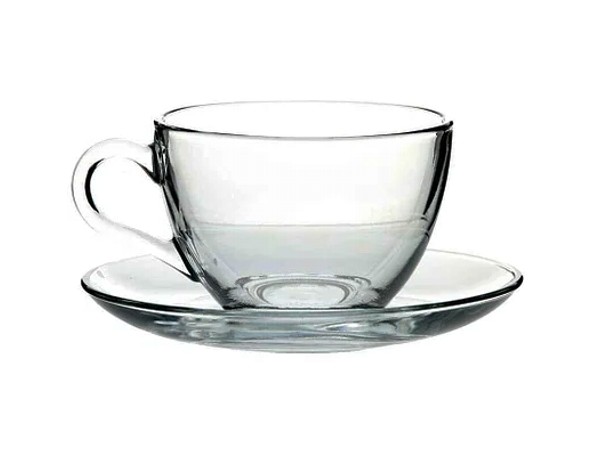 Чашка з блюдцем прозора 215мл BASIC 97948 6шт_1