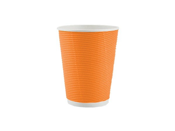 Стакан 270мл паперовий гофра помаранчевий під кришку АР-80 25шт АПХ_1