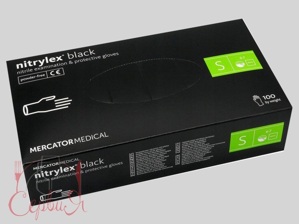 Рукавички нітрилові S чорні 100шт СТ_2