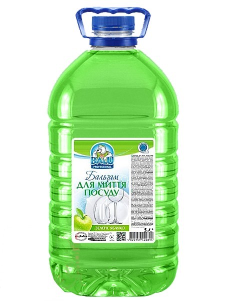Бальзам для миття посуду  Зелене яблуко 5л BALU РЕТ пляшка_1