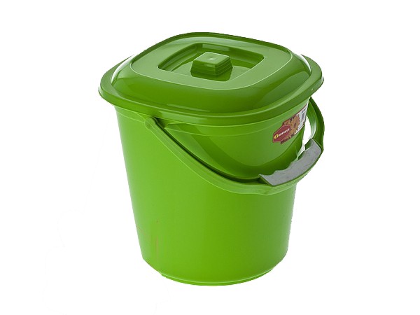 Відро пластикове квадратне з кришкою 10л 3055_1
