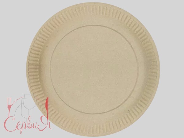 Тарілка картон. 230мм крафт 50шт Premium ПП_2