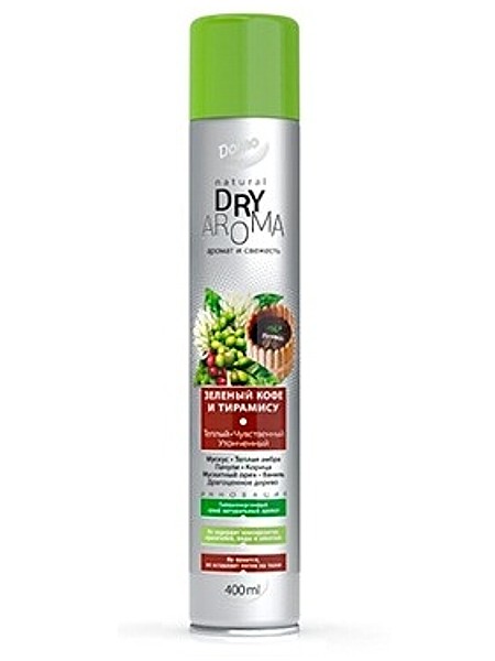 Преміум освіжувач-дезодорант 300мл DOMO DRY AROMA Зелена кава і тірамісу 10110_1