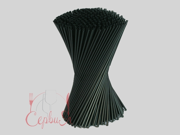 Соломка для мохіто 25смх3мм без згину чорна 500шт СП_2