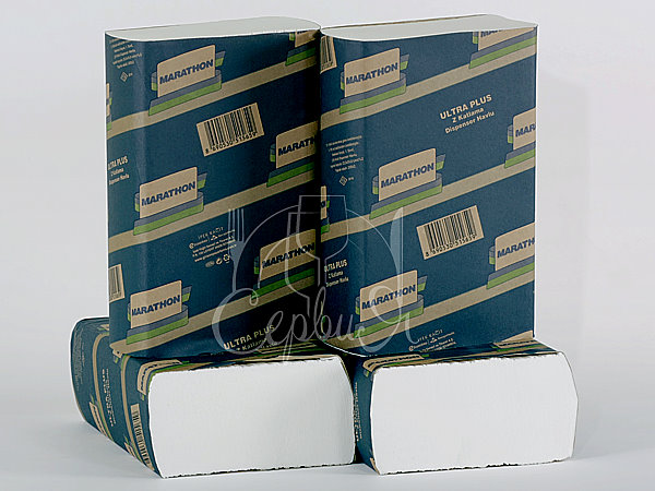 Рушник 2шари Z-Zскладення білий 200шт Marathon 326601_3