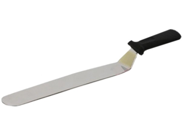 Шпатель кондитерський вигнутий з пластмасовою ручкою 37х3,5см 19387_1