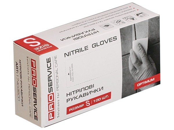 Рукавички нітрілові S сині Optimum 100шт PRO 17403300_1