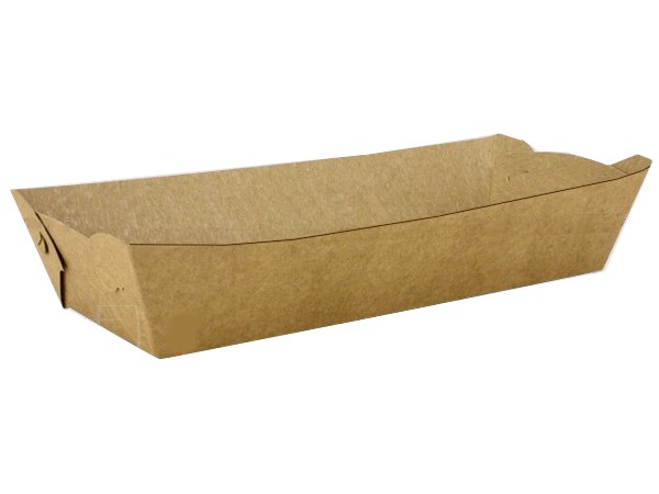 Тарілка-човник папер. 250х100х45мм КРАФТ ламінір. 10шт АПХ 142178_1