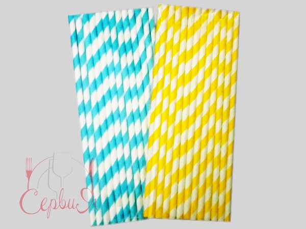 Соломка фреш паперова 19,7смх6мм без згину асорті 25шт Н_2