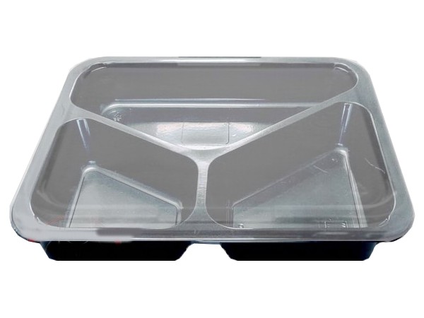 Контейнер РР 3хсекц. 227х178х30мм чорний с прозор. кришкою 10шт Т3 А 25921_1