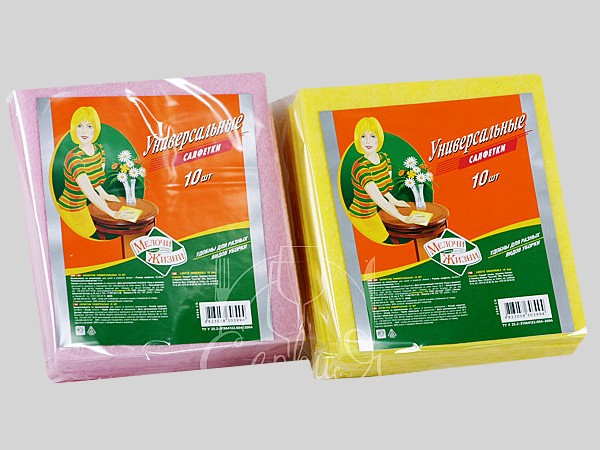 Серветка віскозна 30х35см 10шт рожева/жовта МЖ 3994 CD_2