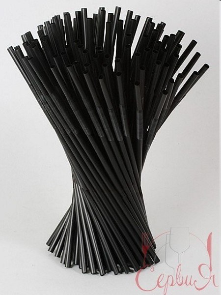 Соломка Артістік 26смх6мм зі згином чорна 100шт СП_2