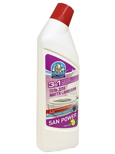 Гель для унітазу 1л Лимон та м'ята BALU SAN POWER_1