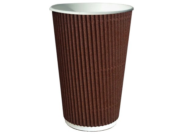 Стакан 500мл паперовий гофра коричневий 20шт КС_1