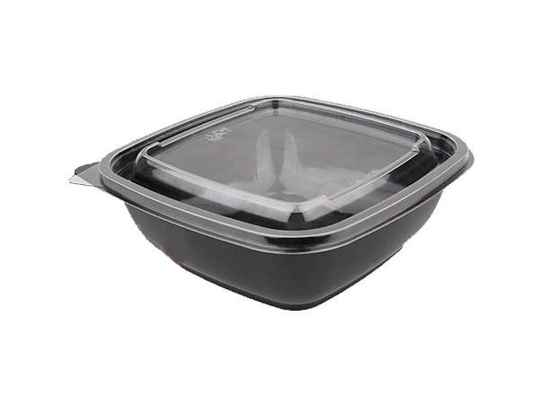 Контейнер РЕТ 160х160х30,5мм чорний з прозор.кришкою 375мл 10шт 015057/015066_1