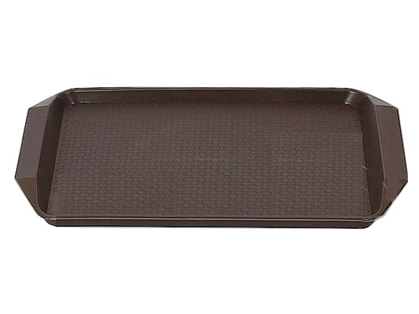 Піднос 43х30см пластик коричневий з ручками 591800_1
