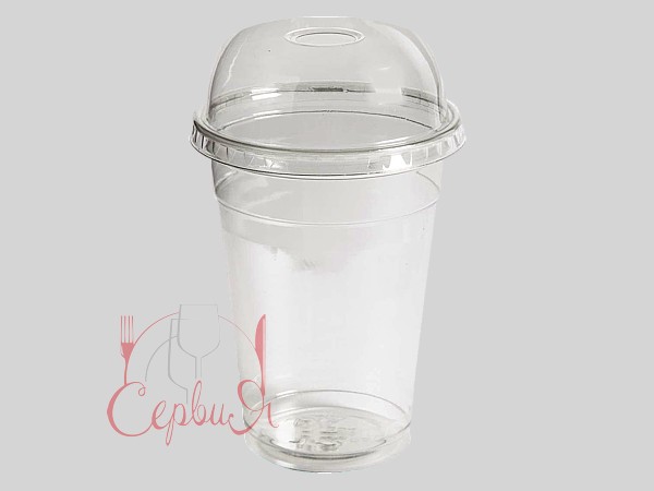 Склянка 500мл з купольною кришкою з отвором 50шт РК_2
